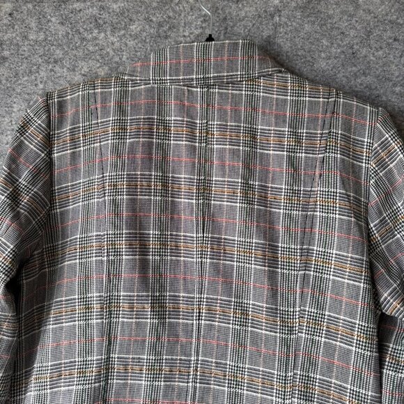Maeve by Anthropologie Gray Multicolor Double Breasted Plaid Blazer  Size 10 - Picture 14 of 15